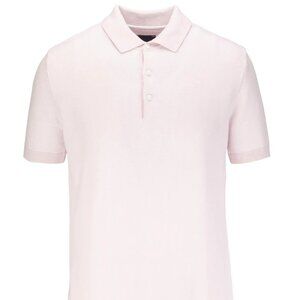 Guide London Light Pink 2 Tone Jacquard Knit Short Sleeve Polo